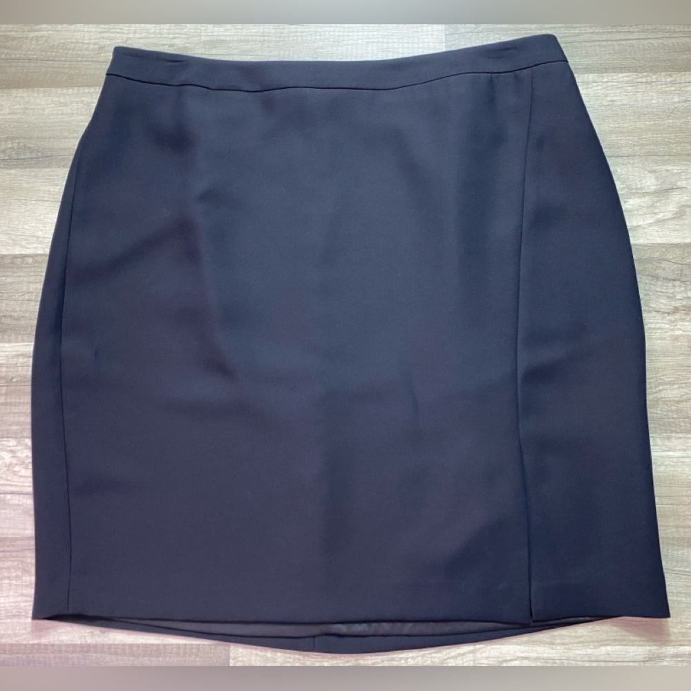 Talbots Plus Size Black Pencil Skirt 20WP Hidden Zipper Partial Elastic Waist